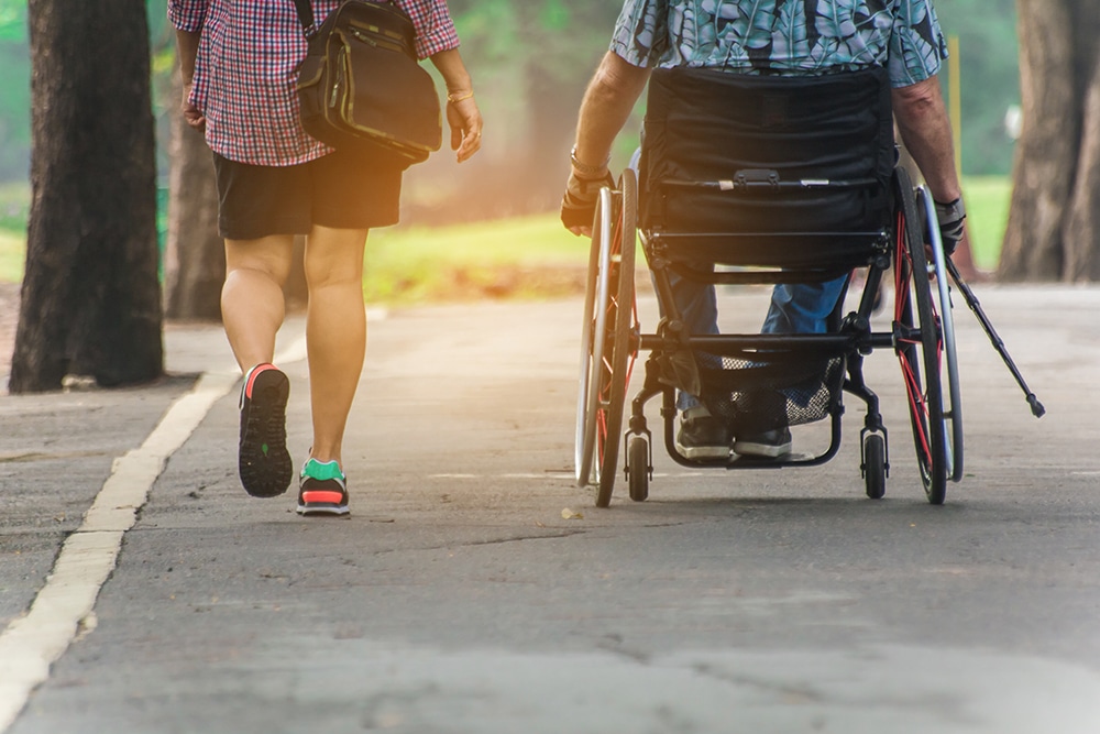 multiple sclerosis patient walking